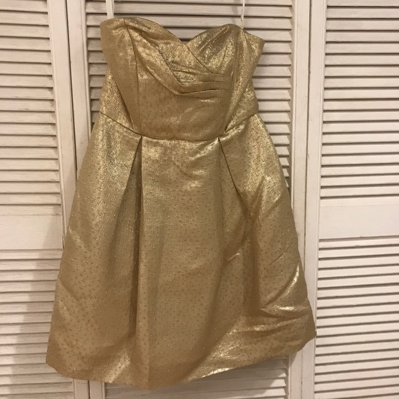Gold strapless dress by Shoshanna - Picture 3 of 6